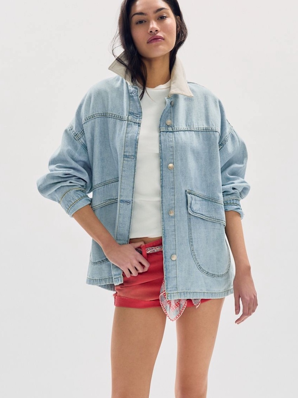 Free people we the free lemon denim jacket